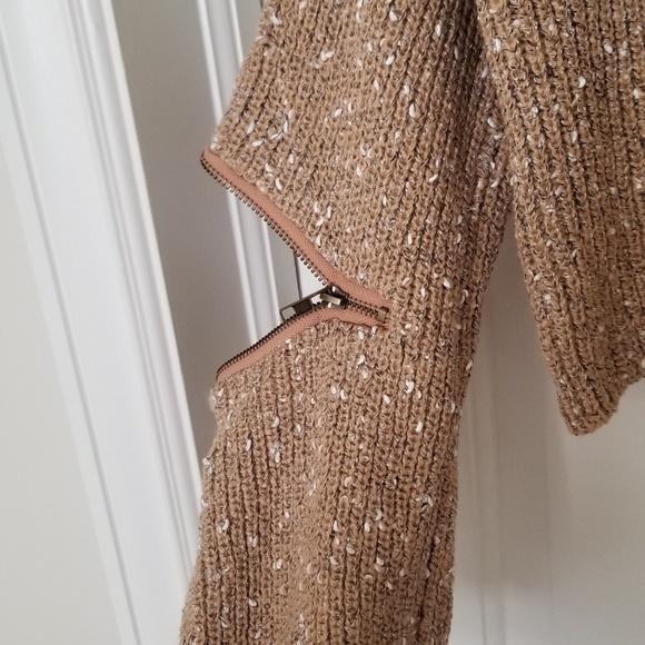 NWOT 36.5 Zipper Embellished Cowl Neck Sweater - Picture 3 of 4